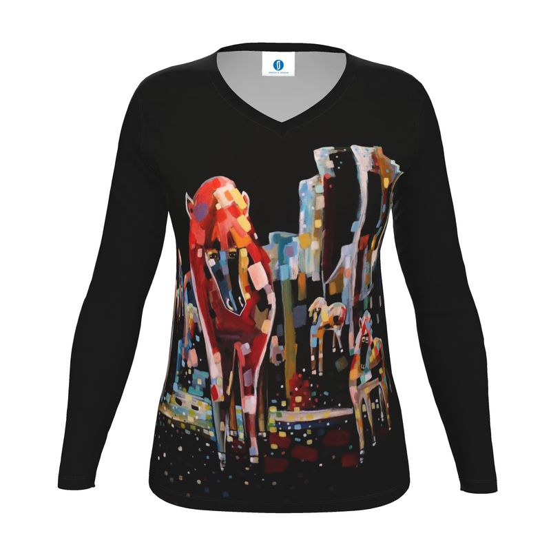 Womens Long Sleeve T-Shirt - Forustuhestur